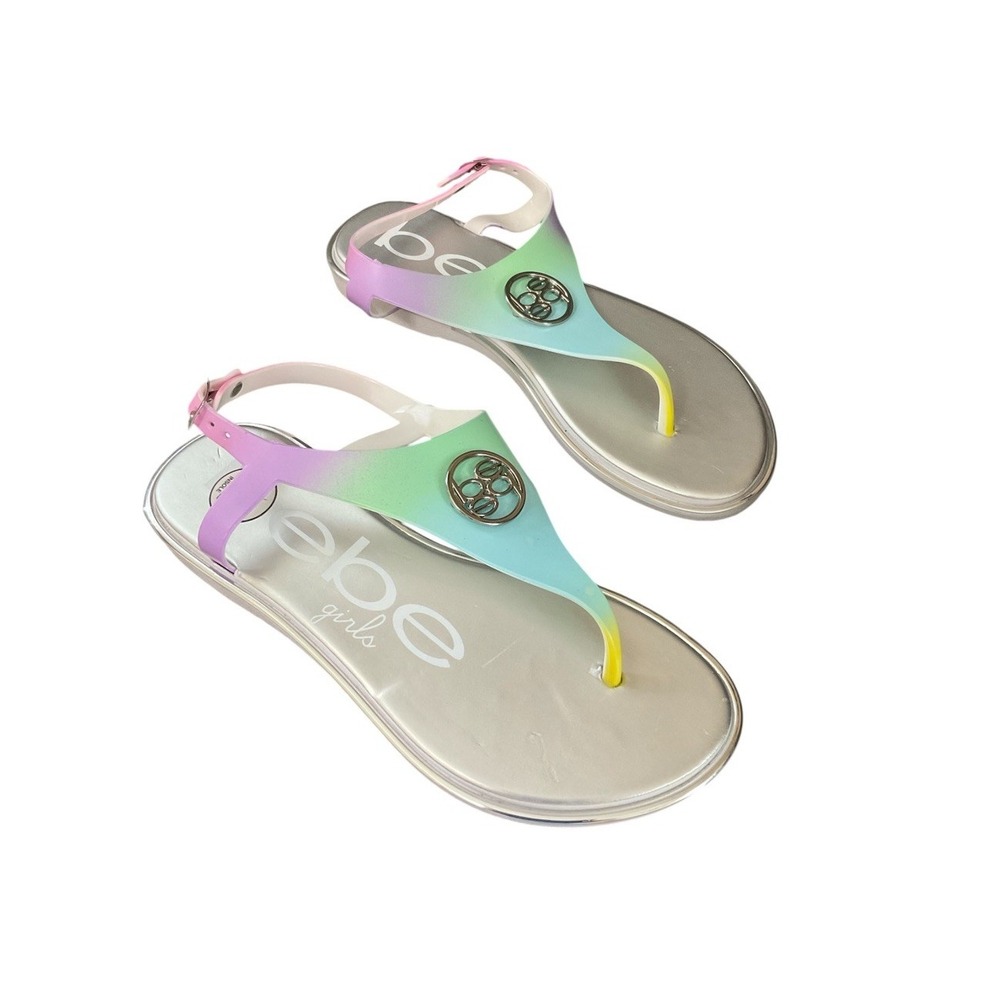 NEW Bebe Girls Multicolored Tie Dye Sandals Size 4/5